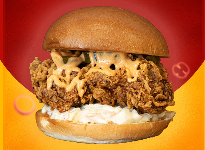 Halal Eatz Nashville Hot Chicken Burger